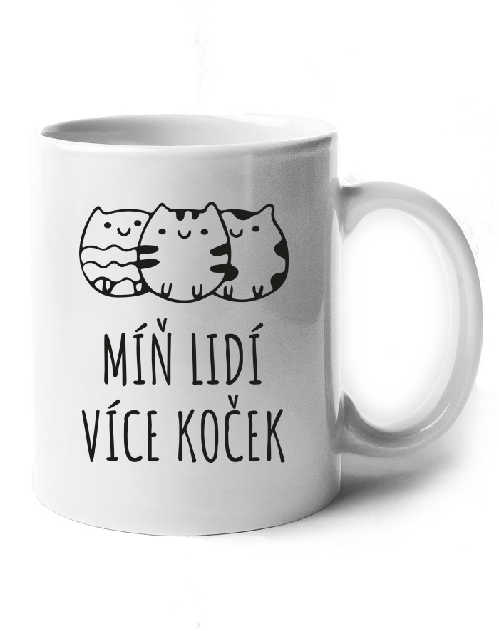Keramický hrnek Míň lidí více koček