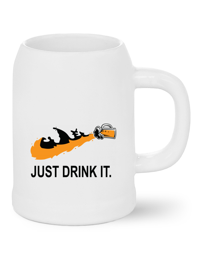 Pivní půllitr s potiskem Just drink IT