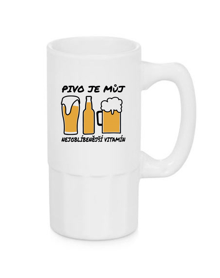 Úzký pivní půllitr Pivo je vitamín