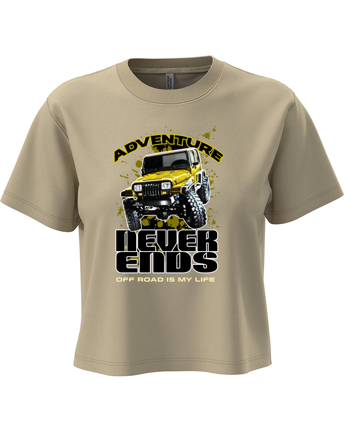 Dámský crop top Jeep Wrangler Adventure Never Ends