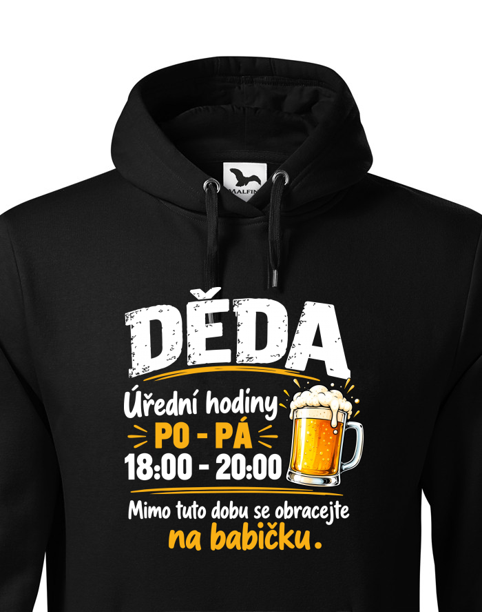 Pánská mikina s kapucí PO-PÁ na babičku