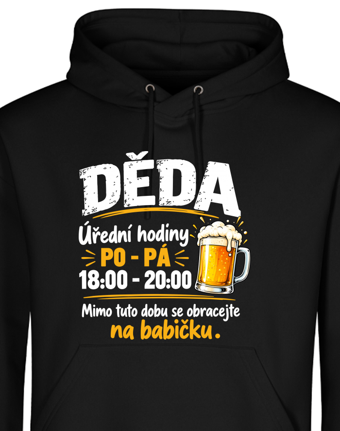 Pánská mikina s kapucí PO-PÁ na babičku