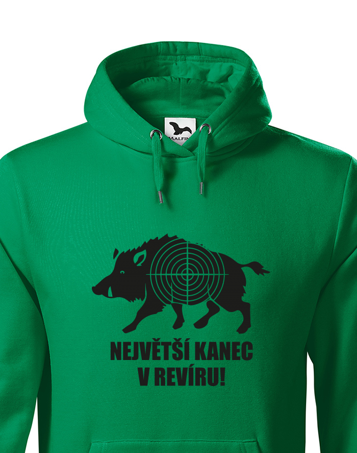 Pánská mikina s kapucí Největší kanec v revíru