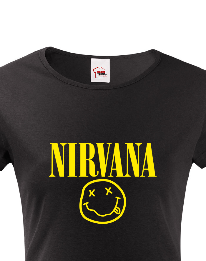 Dámské tričko Nirvana – Smiley s křížkama