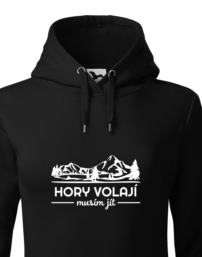 Dámská mikina s kapucí Hory volají musím jít