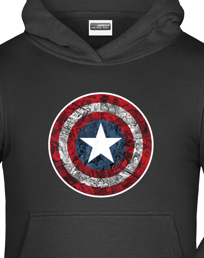 Dětská mikina s kapucí Hvězdný štít – Captain America
