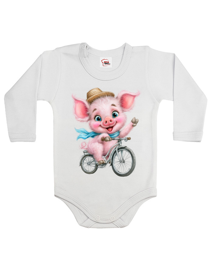 Dětské body s prasátkem na kole