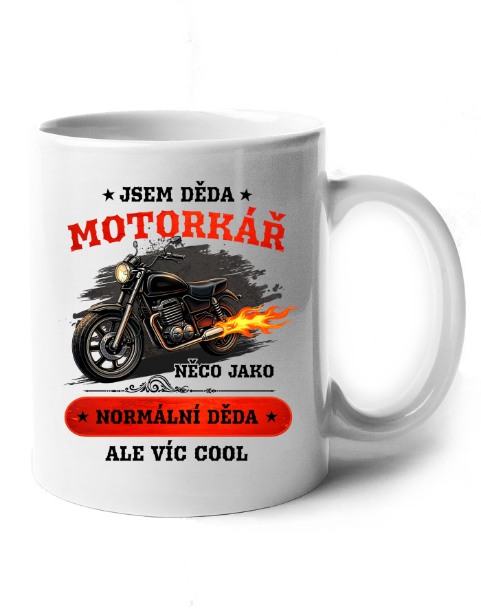 Keramický hrnek Děda motorkář