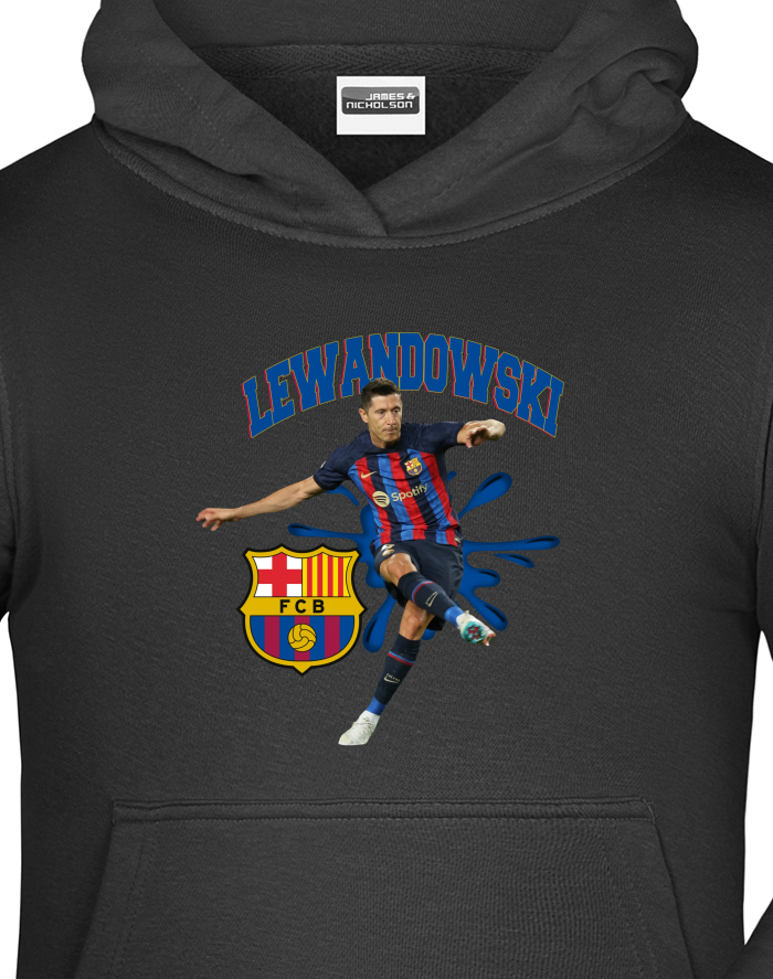 Dětská mikina s kapucí Robert Lewandowski Barcelona