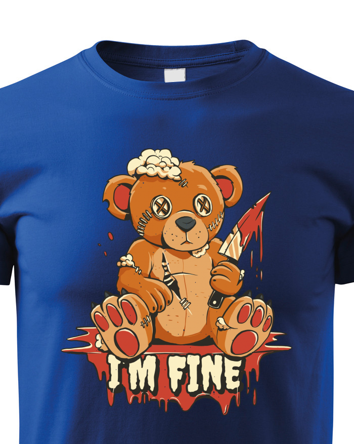 Dětské tričko I am fine – roztrhaný medvídek