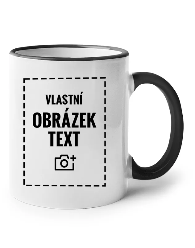 Keramický hrnek s barevným uchem Vlastní potisk