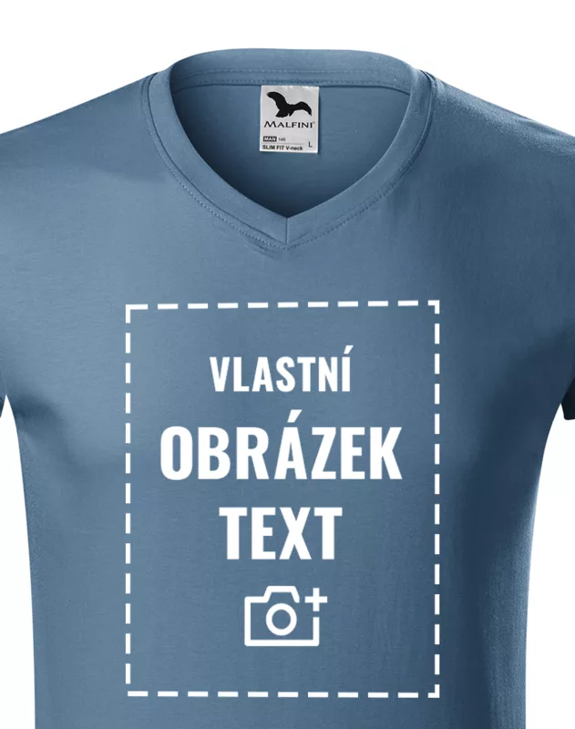Pánské tričko s výstřihem do V s vlastním potiskem