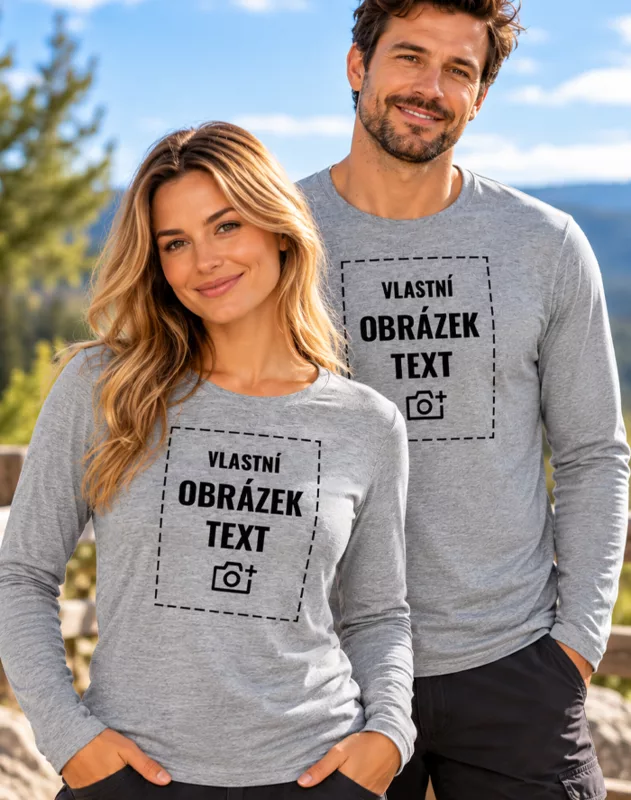 Unisex tričko s dlouhým rukávem s vlastním potiskem