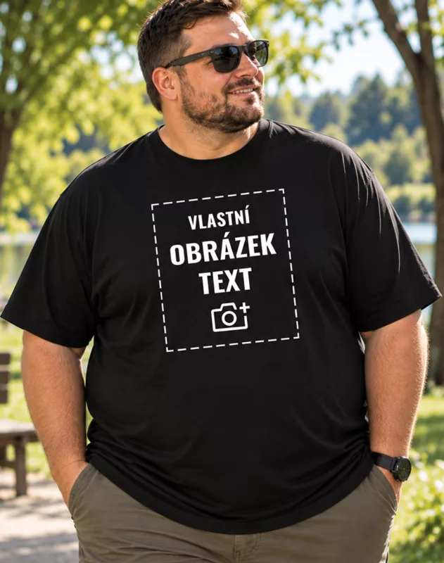 Pánské tričko s krátkým rukávem Plus Size s vlastním potiskem