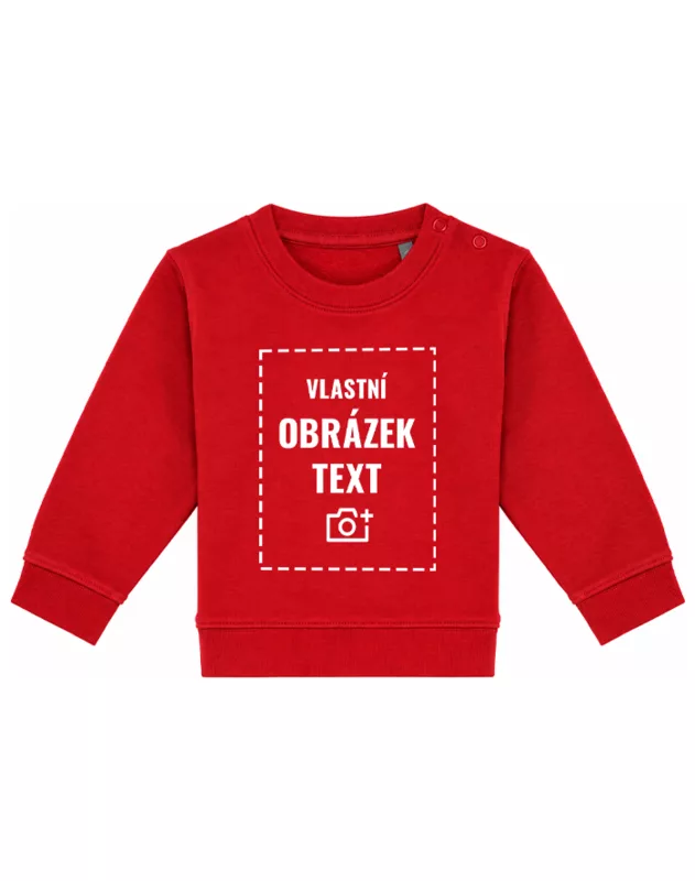 Dětská mikina pro nejmenší bez kapuce Vlastní potisk