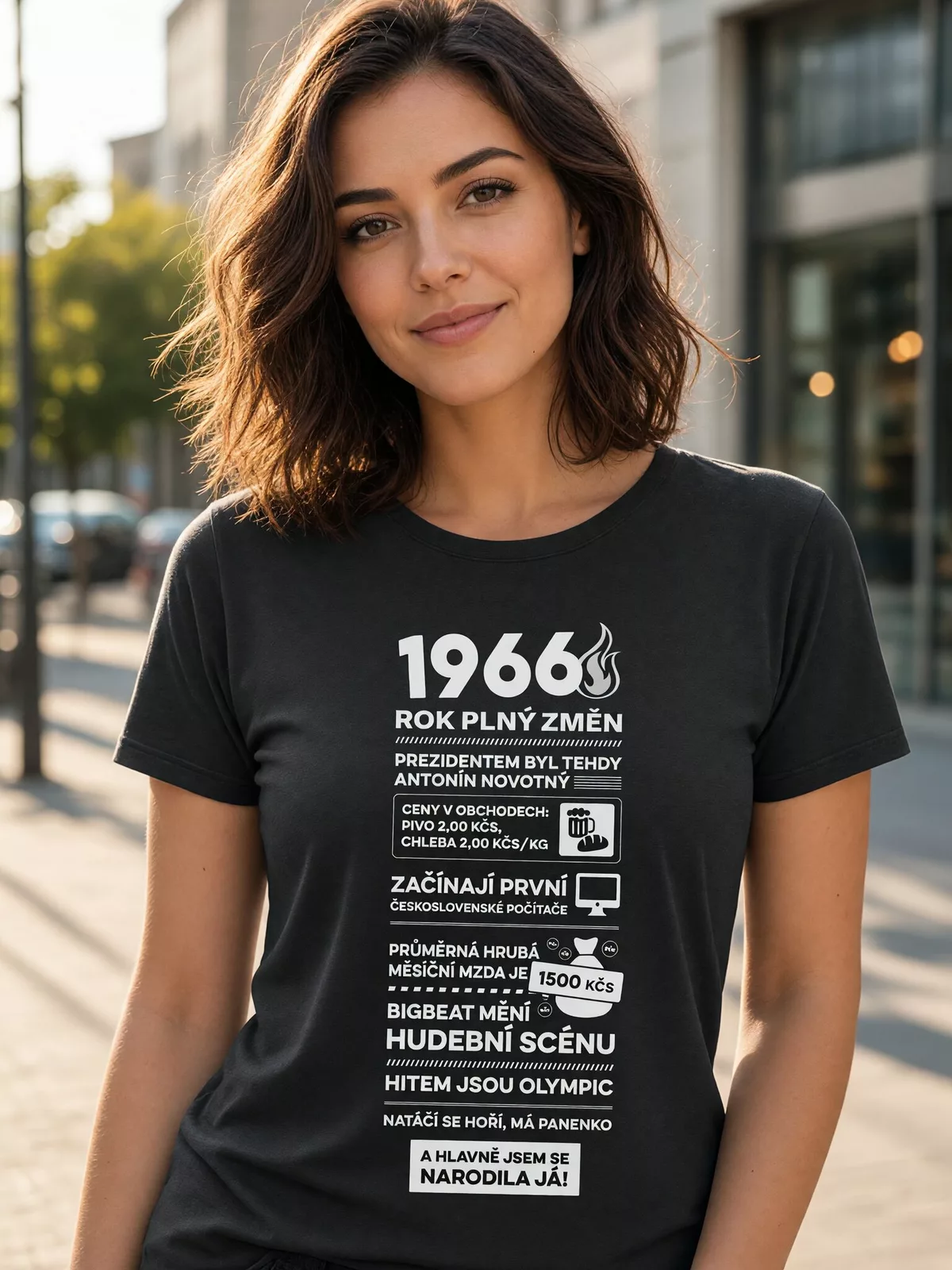 Dámské tričko narozeninové noviny 1966
