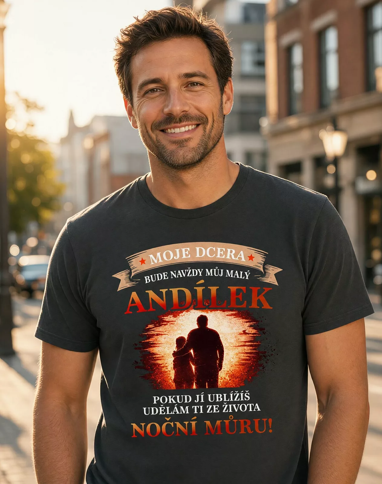 Pánské tričko Moje dcera bude navždy můj andílek