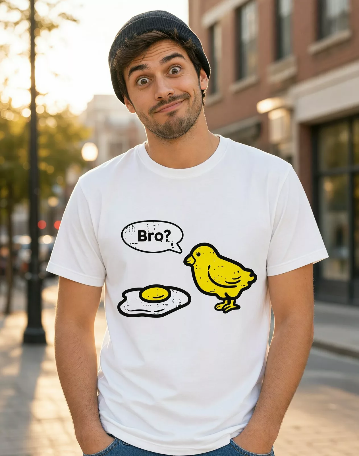 Bro? - pánské tričko s kuřetem a vajíčkem