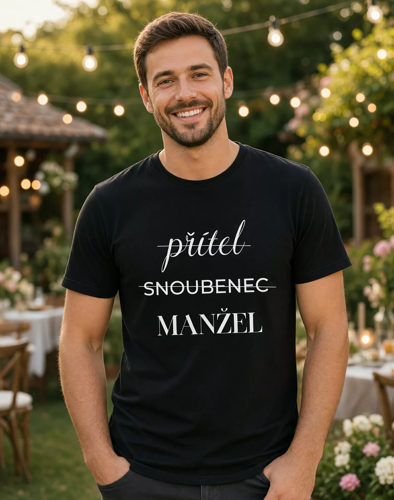 Pánské tričko Přítel - Snoubenec - Manžel