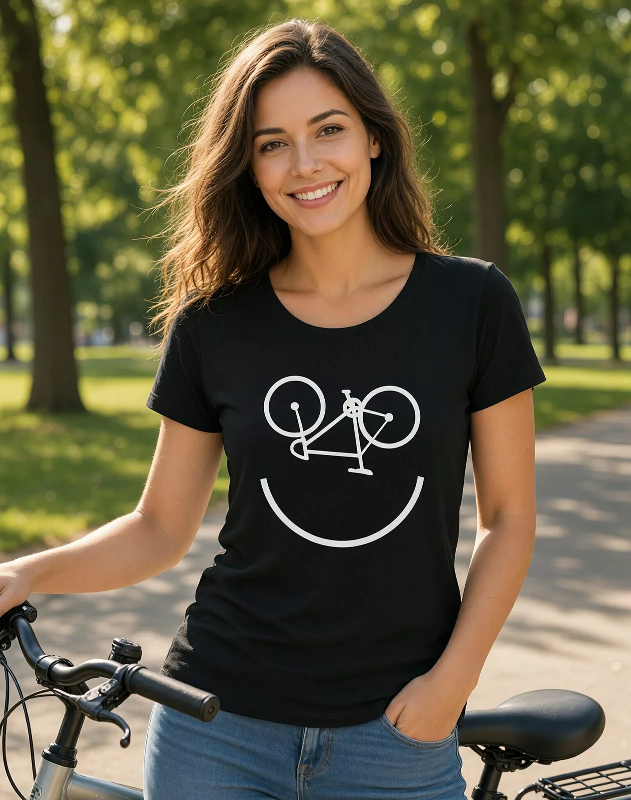 Dámské tričko s krátkým rukávem – Cyklo úsměv