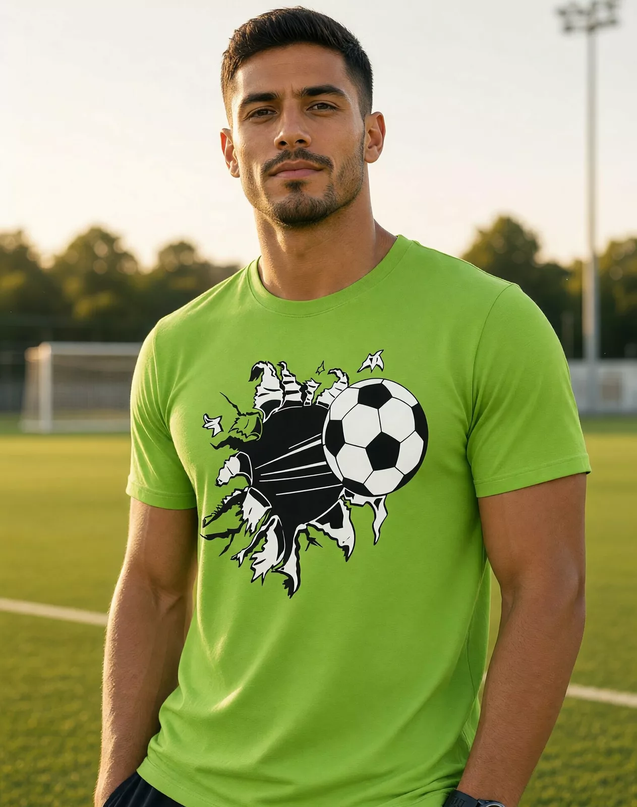 Pánské tričko Fotbal - potisk míče trhajícího zeď